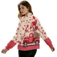 thumbnail image 3 of DISNIMO Valentine's Day Sweatshirts for Women Balloon Heart Printed Outerwear Jacket Zip Front Outwear Jackets Coat with Pockets, 4XL, 3 of 7