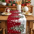 thumbnail image 4 of Burlap Table Runner 70 Inches Long,Christmas Tree Snowman Snowflakes Non-Slip Kitchen Table Runners for Dining Room Everyday Use Party Table Decorations Red, 4 of 9