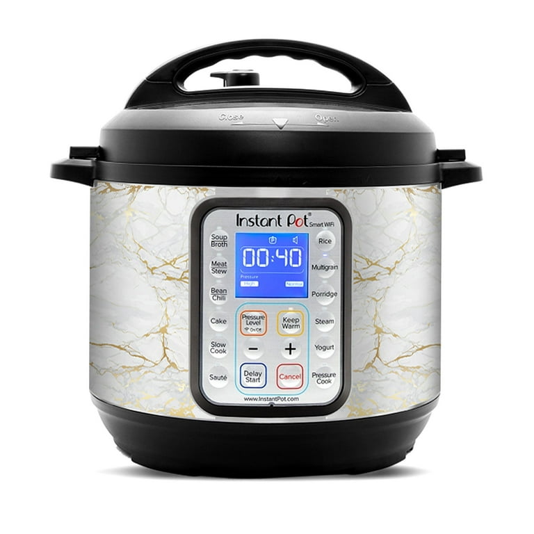 Wrap for Instant Pot Accessories 6 Quart for Smart WiFi Cover Sticker | Wraps Fit InstaPot Smart WiFi 6 Quart Only | Gold and White Marble Swirl