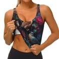 thumbnail image 3 of Balery Colorful Rose Bird Pattern Racerback Sports Bras for Women - Padded Seamless High Impact Support for Yoga Gym Workout Fitness-Small, 3 of 8