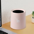thumbnail image 5 of AuroraX Affordable Luxury Desk Mini Trash Can Pink Cute Round 1 Gallon Scandinavian Deer Pattern Wastebasket Stylish Plastic Minimalist Trash Bin for Dormitory Living Office, 5 of 6