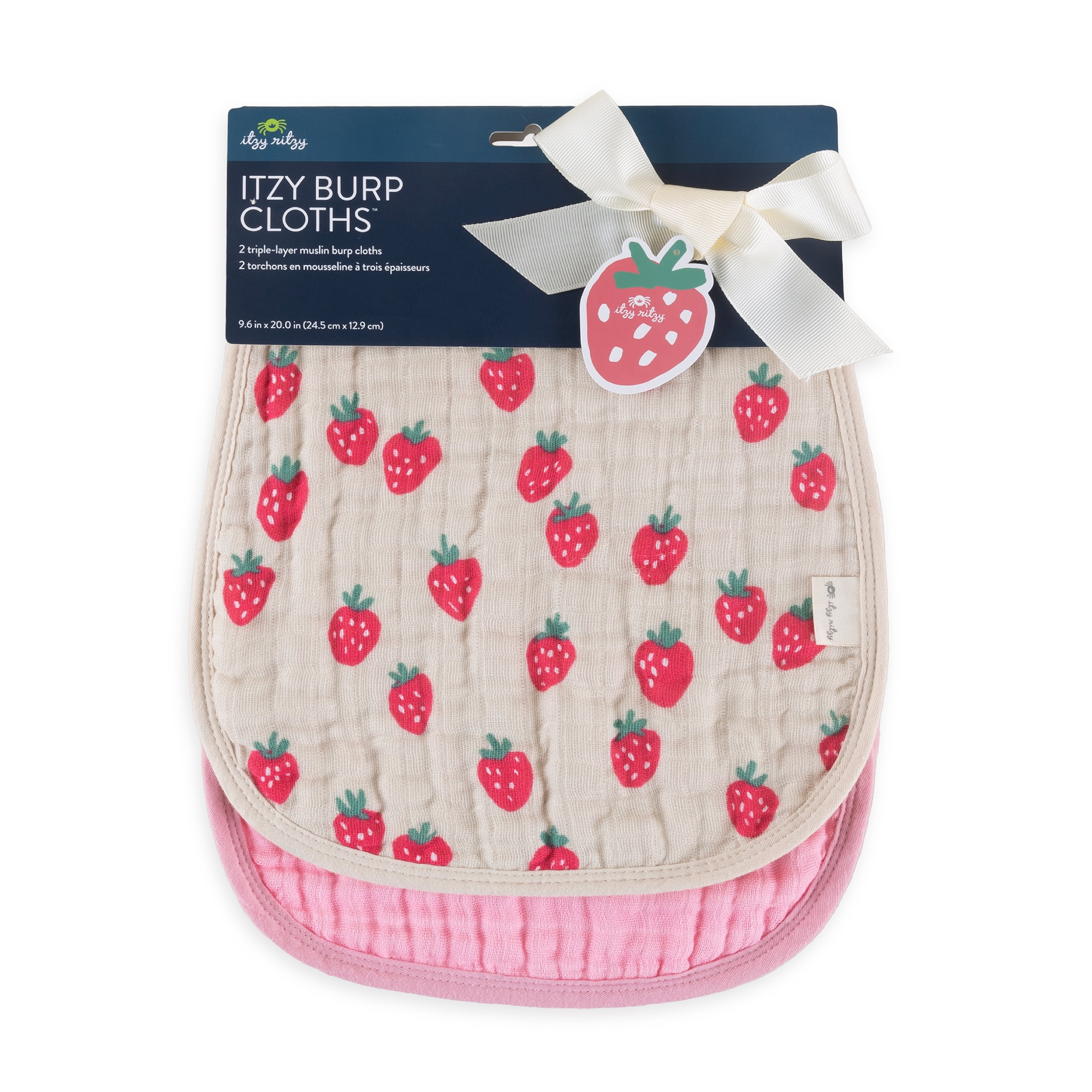 Itzy Burp Cloths Strawberries and Cream