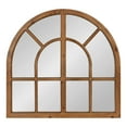 thumbnail image 3 of Kate and Laurel Boldmere Modern Farmhouse Wide Windowpane Arched Mirror, 30 x 29, Rustic Brown, Decorative Vintage Inspired Window Mirror for Farmhouse Wall Decor, 3 of 8