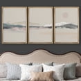 thumbnail image 3 of wall26 Framed Canvas Print Wall Art Set Watercolor Pastel Mountain Range Nature Wilderness Illustrations Modern Art Rustic Relax/Calm for Living Room, Bedroom, Office - 16"x24"x3 Natural, 3 of 5