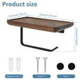 thumbnail image 3 of Dznils Wall Mount Stainless Steel Toilet Paper Holder with Wood Shelf, 7.8" x 4.7"x 4.7", Brown, 3 of 11
