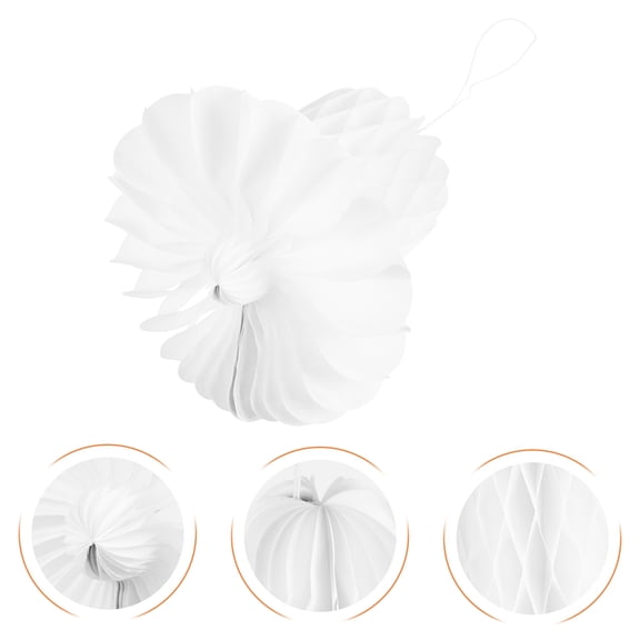 BESTYASH 12-Pack White Paper Honeycomb Bell Hanging Ornaments for Wedding, Party, Home Decor and Seasonal Celebrations