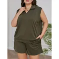 thumbnail image 5 of Cuteduck Womens Plus Size Two Piece Outfits Shorts and Short Sleeve Tops Lounge Sets Shorts Summer Tracksuit Sweatsuit Set 1X-5X, 5 of 5