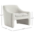 thumbnail image 6 of Modern Accent Chair, Upholstered Arm Chair Living Room Bedroom, Performance Fabric in White, 6 of 10