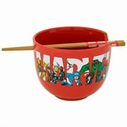 Marvel Heroes & Avengers 868161 Marvel Retro Hero Logo Ramen Bowl with Chopsticks, Red