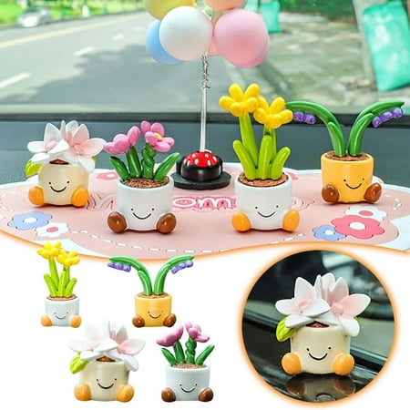 

DBYLXMN 4pcs Flowerpot Desktop Trinket Car Center Console Resin Car Decoration Cute Suitable For Parents Who Drive My Second Christmas Ornament Wolf Ornament Special Christmas Ornament Son Christmas