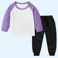 thumbnail image 3 of Gytharion Toddler Boys Girls Sweatsuit Sets Cute Colorblocking Long Sleeve Crew Neck Pullover Tops and Jogger Sweatpants 2 Piece Outfits Fall Winter Thermal Cotton Tracksuits for Kids, 1-12Y, 3 of 5