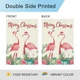 thumbnail image 5 of Merry Christmas Flamingo Garden Flag 12.5x18 Double Sided Vertical Burlap Farmhouse Yard Flag Christmas Winter Outdoor House Decoration, 5 of 6