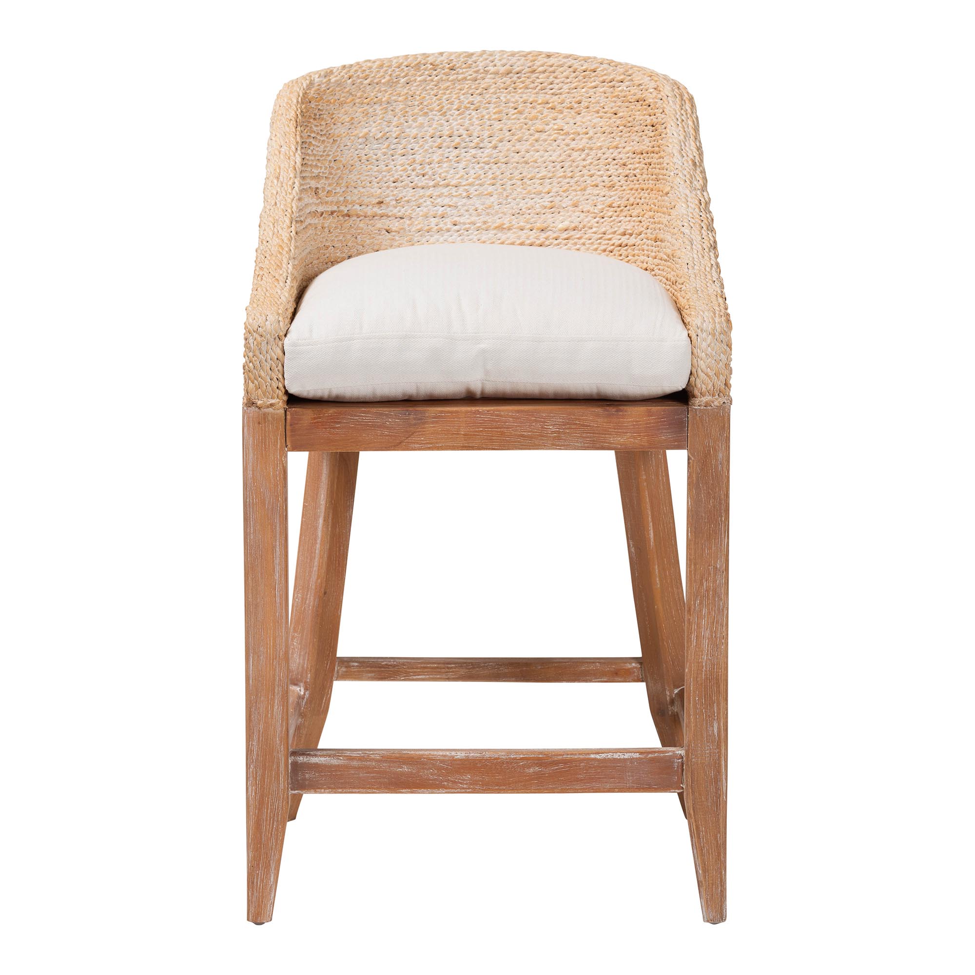 bali & pari Jasper Boho Counter Stool, Counter Height, White Wash