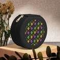 thumbnail image 6 of Yiaed Mardi Gras1 Print Travel Jewelry Case Bridesmaid Gift Boxes Jewelry Travel Organizer Small Round Jewelry Box Mini Storage-Black, 6 of 7