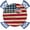 Dark Blue Reddish Brown, variant on Independence Day Cupcakes Round Fitted Tablecloth with Elastic Edge 4th of July Red Blue White Star Rose Flower Waterproof Oil Proof Table Cover for Party Picnic Fits 45"-54" Round Tables