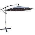 thumbnail image 6 of 10ft Outdoor Patio Umbrella, Solar Powered LED Lighted Sun Shade Umbrella, Waterproof 8 Ribs Umbrella with Crank and Cross Base for Garden/Deck/Backyard/Pool/ Swimming Pool, Medium Grey, 6 of 9