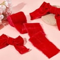 thumbnail image 3 of 5 Yards Red Velvet Ribbon 3 Inch Wide Frayed Velvet Ribbon Wire Edge Trim Handmade Fringe Fabric Ribbon for Gift Wrapping Christmas Indoor Outdoor Decor Wedding Party DIY Colorful, 3 of 7