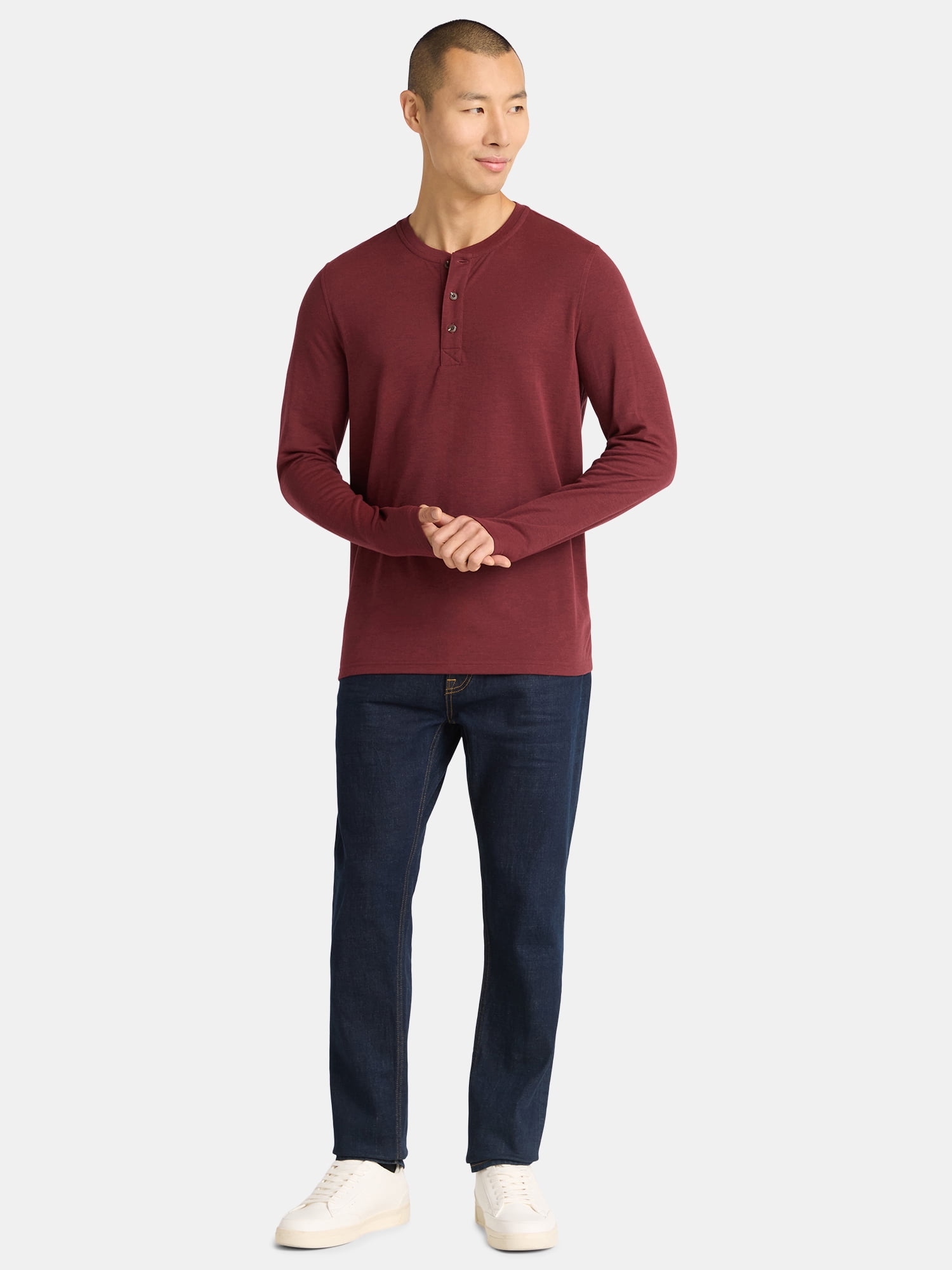 George Men's& Big Men's Double Knit Henley, Sizes S-3XL
