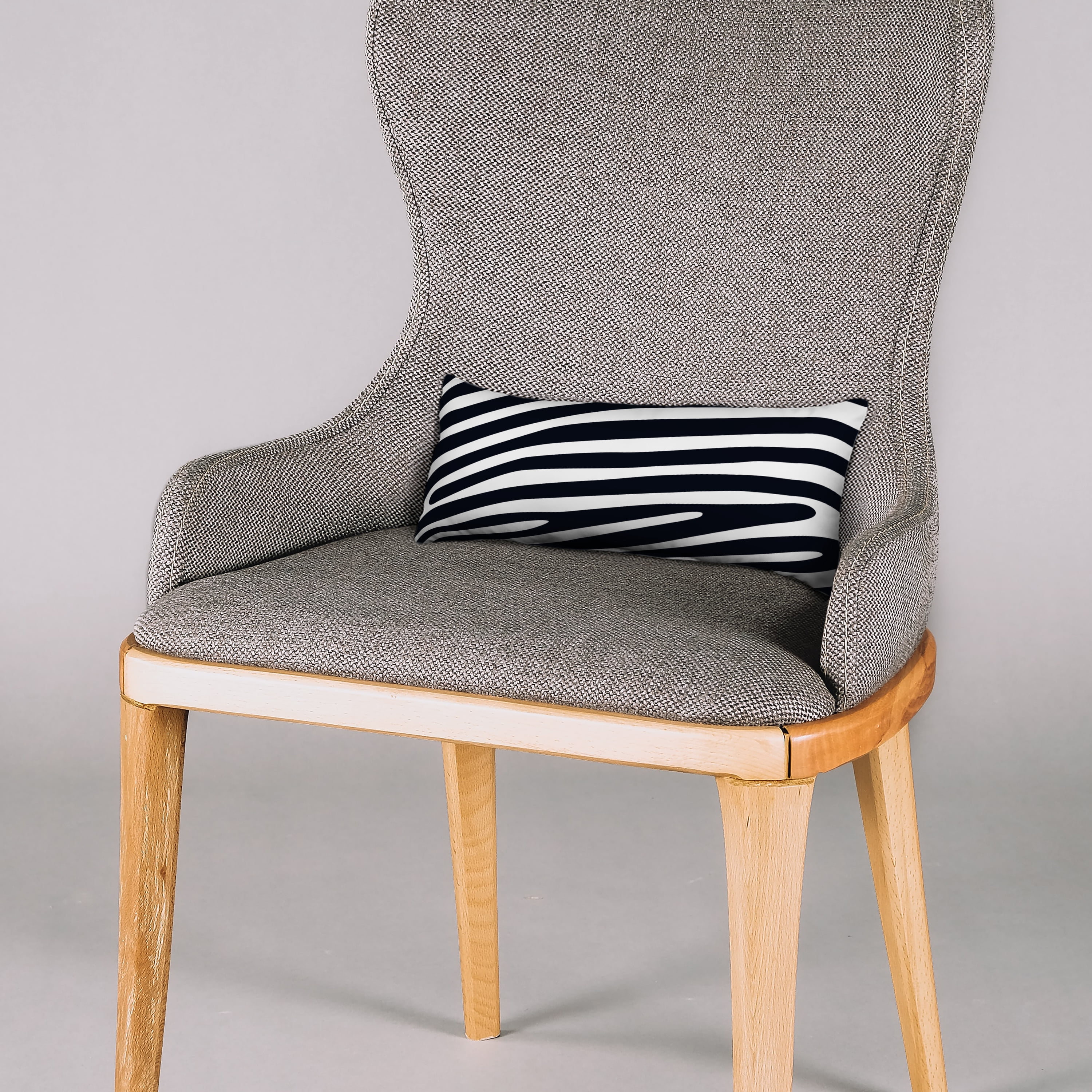 Everything Comfy Zebra Print Decorative Pillow, 16x6 Inch, White/Black,