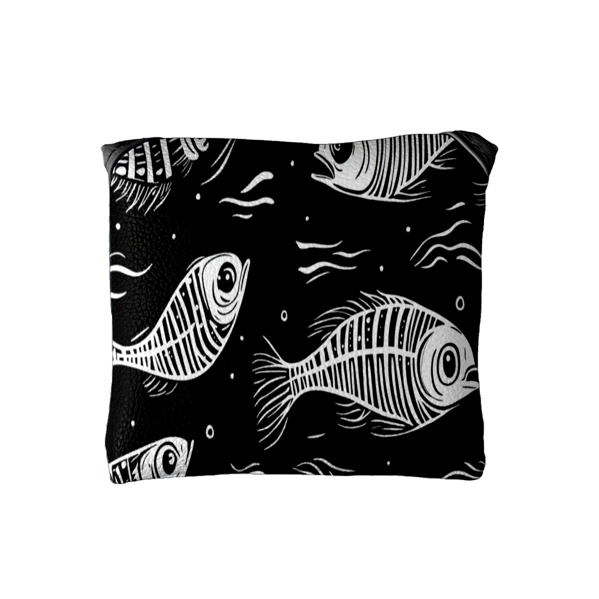 Golf Mallet Putter Cover Premium Leather Waterproof Golf Putter Head Cover with Magnetic Closure Fish Bones