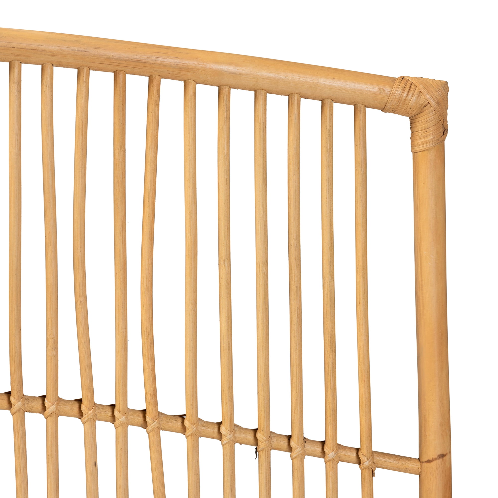 bali & pari Malvina Rattan BOHO Headboard, Queen Size, Natural Brown