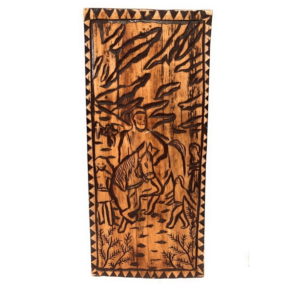 Kamehameha's Rule Wood Panel 30" X 12" King Kamehameha - Polynesian Wall Art | #dpt5048