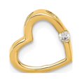 thumbnail image 6 of 14K Yellow Gold AA Diamond Heart Chain Slide Pendant, 6 of 7