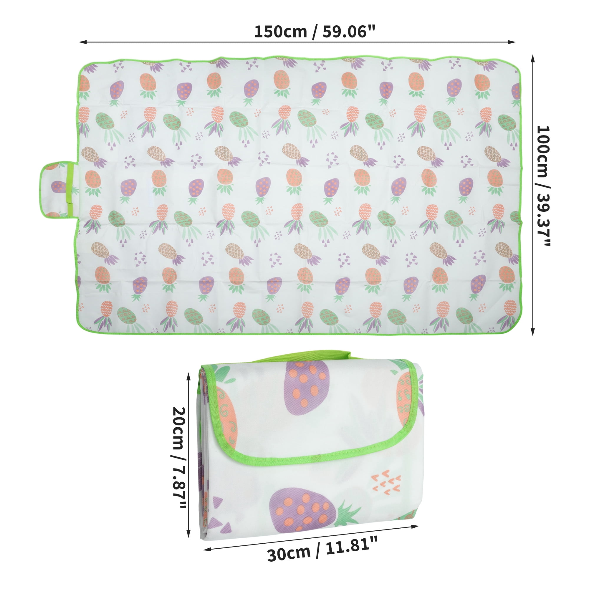 Unique Bargains Picnic Blanket Beach Mat Lightweight with Handle Multicolor 150x100cm
