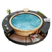 moobody Black Poly Rattan Spa Surround