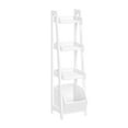 thumbnail image 3 of RiverRidge Amery 4-Tier 13in Ladder Shelf Bthroom Organizer with Storage Bin - White, 3 of 10