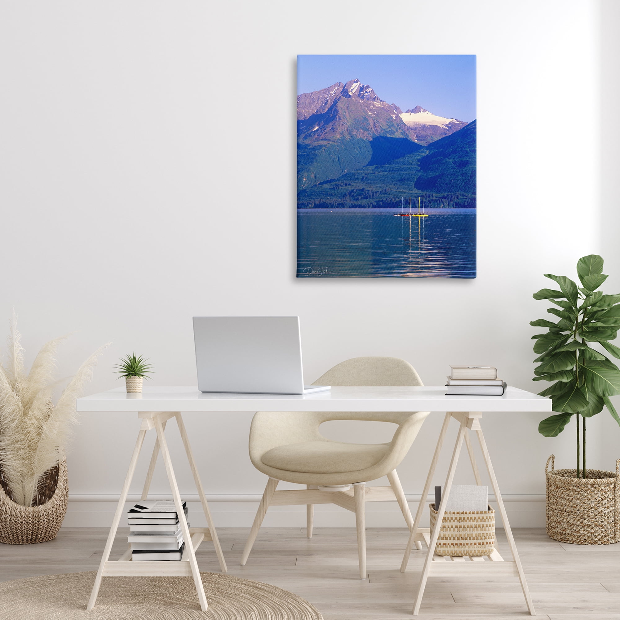 Stupell Industries Lake View Photography Landscape Photography Gallery Wrapped Canvas Art Print Wall Art, 30 x 40