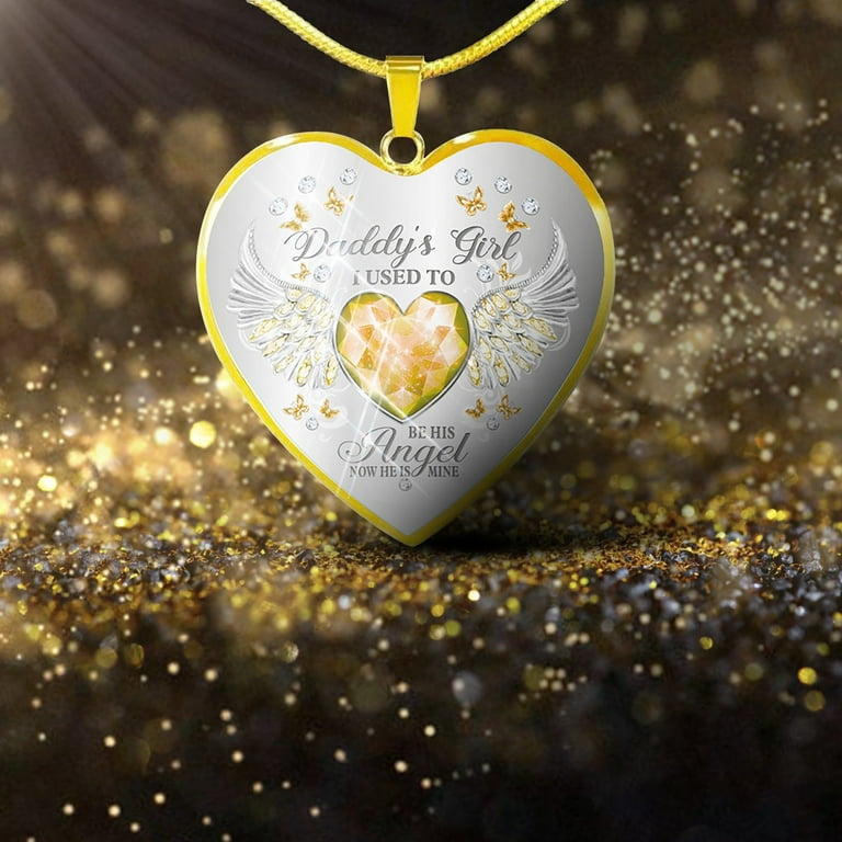 Angel Wing Jewelry Necklace For Dad Daughter Heart Memorial