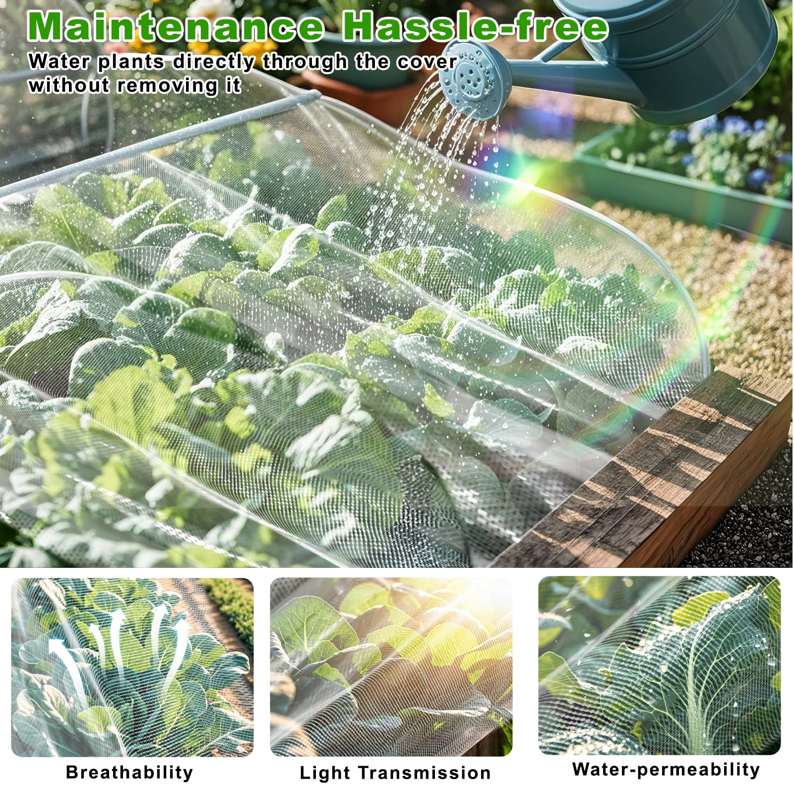 cyrico Garden Netting, 2 Pack 10 x 33 FT Ultra Fine Garden Mesh Netting Barrier Protection, Gardening Raised Bed Barrier