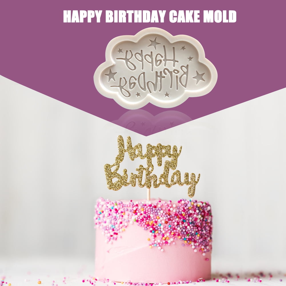 Silicone Happy Birthday Letter Mold DIY Chocolate Cake Fondant Baking Tools 
