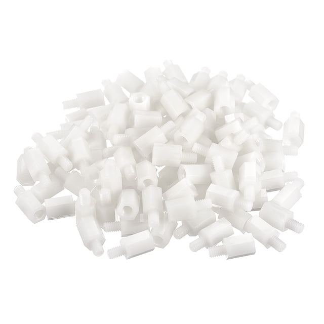Unique Bargains M4 10+6mm F/M Nylon Hexagone Vis d'Espacement Pilier PCB Blanc 100 Pcs