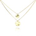 thumbnail image 1 of Gold Textured Circle Pendant Layer Necklace, 17-1/2-Inch, 1 of 1