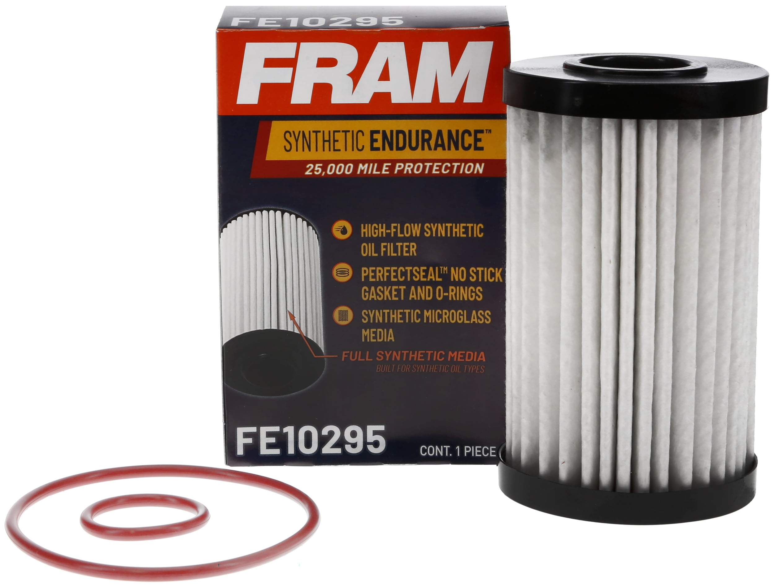 (3 pack) FRAM Synthetic Endurance Premium Oil Filter, FE10295, 25K mile Replacement Filter for Select Lexus, Toyota Vehicles