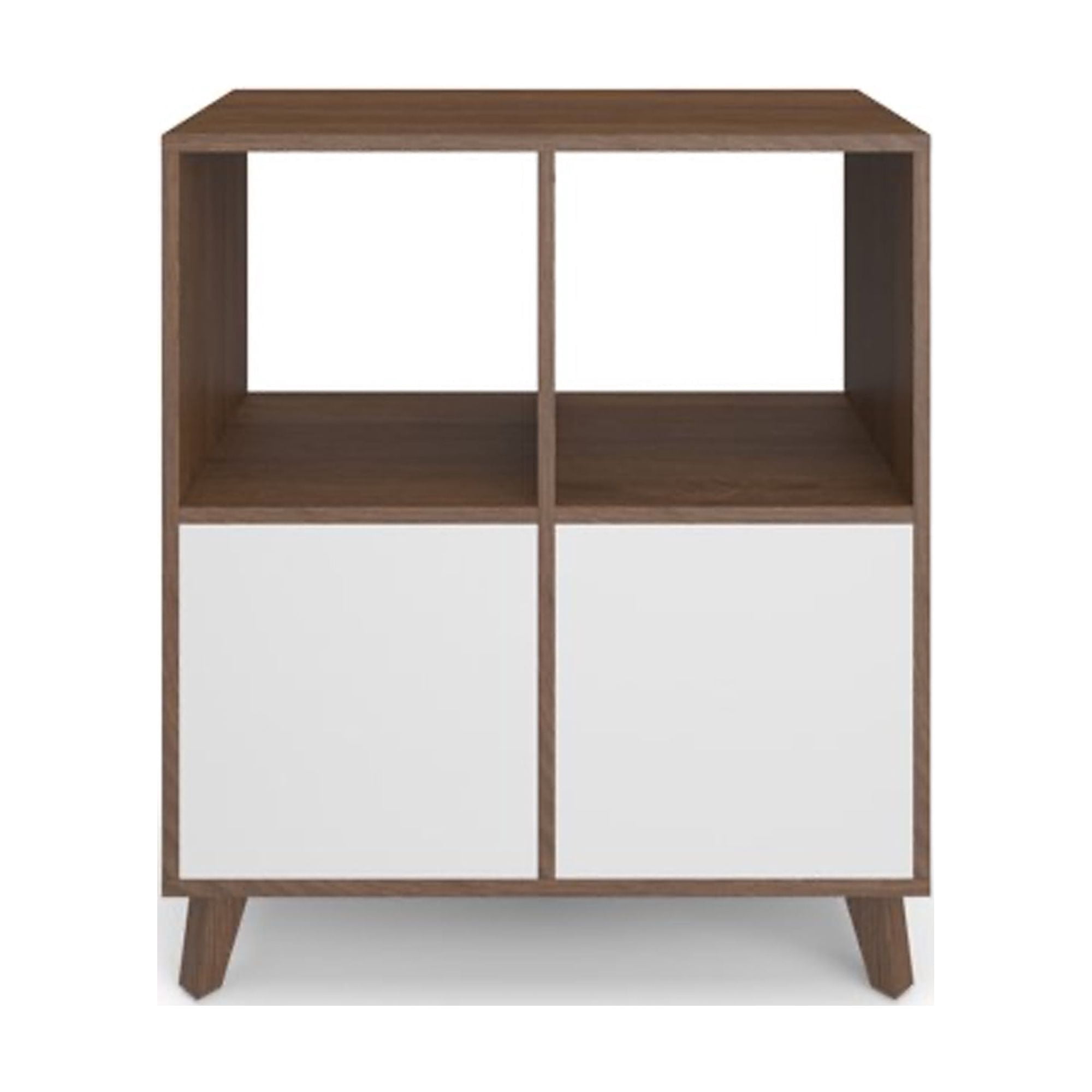 Hon Basyx 36 Inch Modern Wooden Cube Storage Bookcase, Medium Walnut