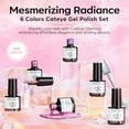 thumbnail image 6 of Modelones Holographic Glitter Cat Eye Gel Nail Polish Kit 6 Colors with Magnet Romantic Rainbow Galaxy Series Pastel Gel Polish Soak Off Led Gel Nail Polish Set Nail Art Gel Manicure Salon DIY Gifts, 6 of 9