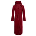thumbnail image 3 of Ccpelsie Mens Plush Fleece Robe, Cozy Warm Bathrobe Fuzzy Male Spa Long Robe With Pockets(Red,L), 3 of 4
