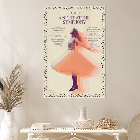 Laufey A Night at the Symphony Tour August 2025 Concert Poster Size 24''x36'' Goldengate