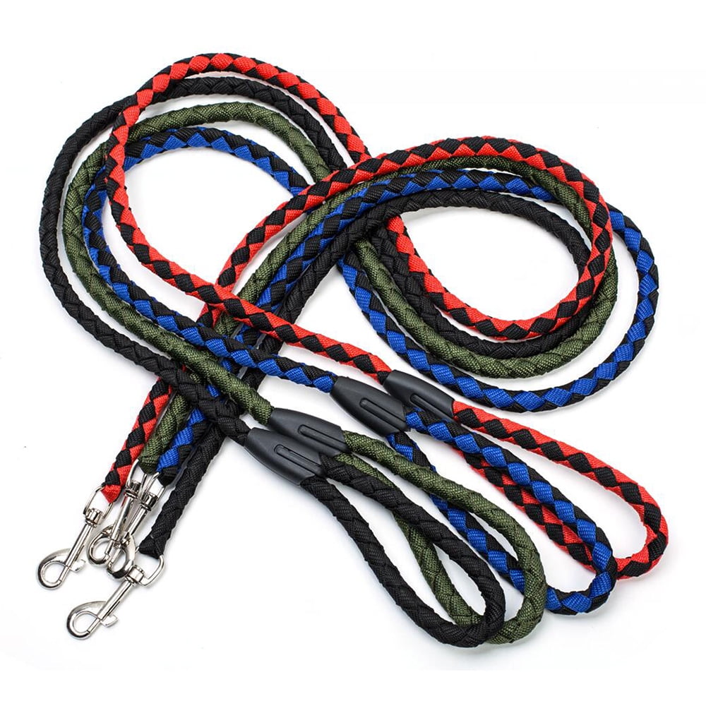 Nylon Dog Leash 5ft Long Walking Dog Rope Metal Clasp Dog Chain