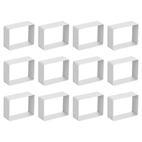 12pcs Metal Cookie Cutters Set, Aluminum Alloy Rectangle Cookie Cutter for Making Cake, Biscuit, Sandwich, Silver