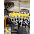 thumbnail image 5 of Outdoor Tablecloth with Umbrella Hole for Patio/Picnic/Party/Camping, Yellow Lemons Waterproof Table Cloth Square Cover Washable, Summer Botanical Black White Plaid Farmhouse (54"x 54"), 5 of 8