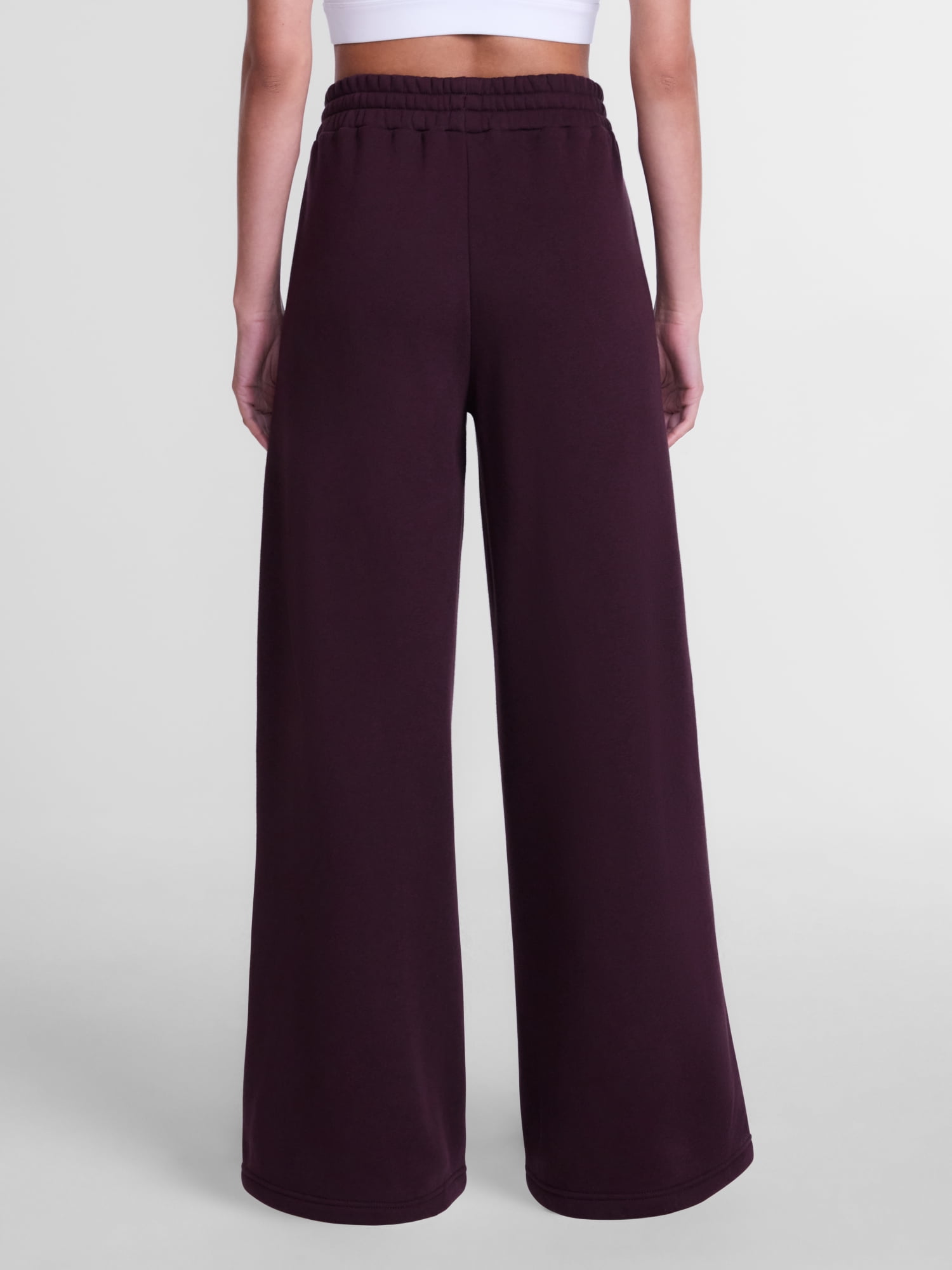 Athletic Works Women's and Women's Plus Pintuck Wide Leg Fleece Pants, 30" Inseam, Sizes XS-4X