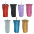 thumbnail image 3 of 750ML Sparkling Diamond Tumbler With Lid And Straw Reusable Metal Plastic Cup For Drinks 7 Colors, 3 of 7