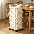 thumbnail image 4 of Linnome Chariots de Rangement Roulants avec Tiroirs, Organisateur Mobile en Plastique sur Roues pour Chambre et Rangement à la Maison, 4 of 6