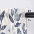 thumbnail image 5 of Navy Blue Botanical Valance Curtains for Kitchen/Living Room/Bathroom/Bedroom Window, Rod Pocket Small Topper Half Short Window Curtains Voile Sheer Scarf, Pastoral Spring Leaves Watercolor 42"x18", 5 of 8