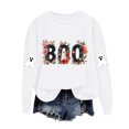 thumbnail image 5 of Towmus Halloween Sweatshirts Casual Long Sleeve Womens Fall Winter Sweatshirt Floral Printing Graphic Pullover, 5 of 5