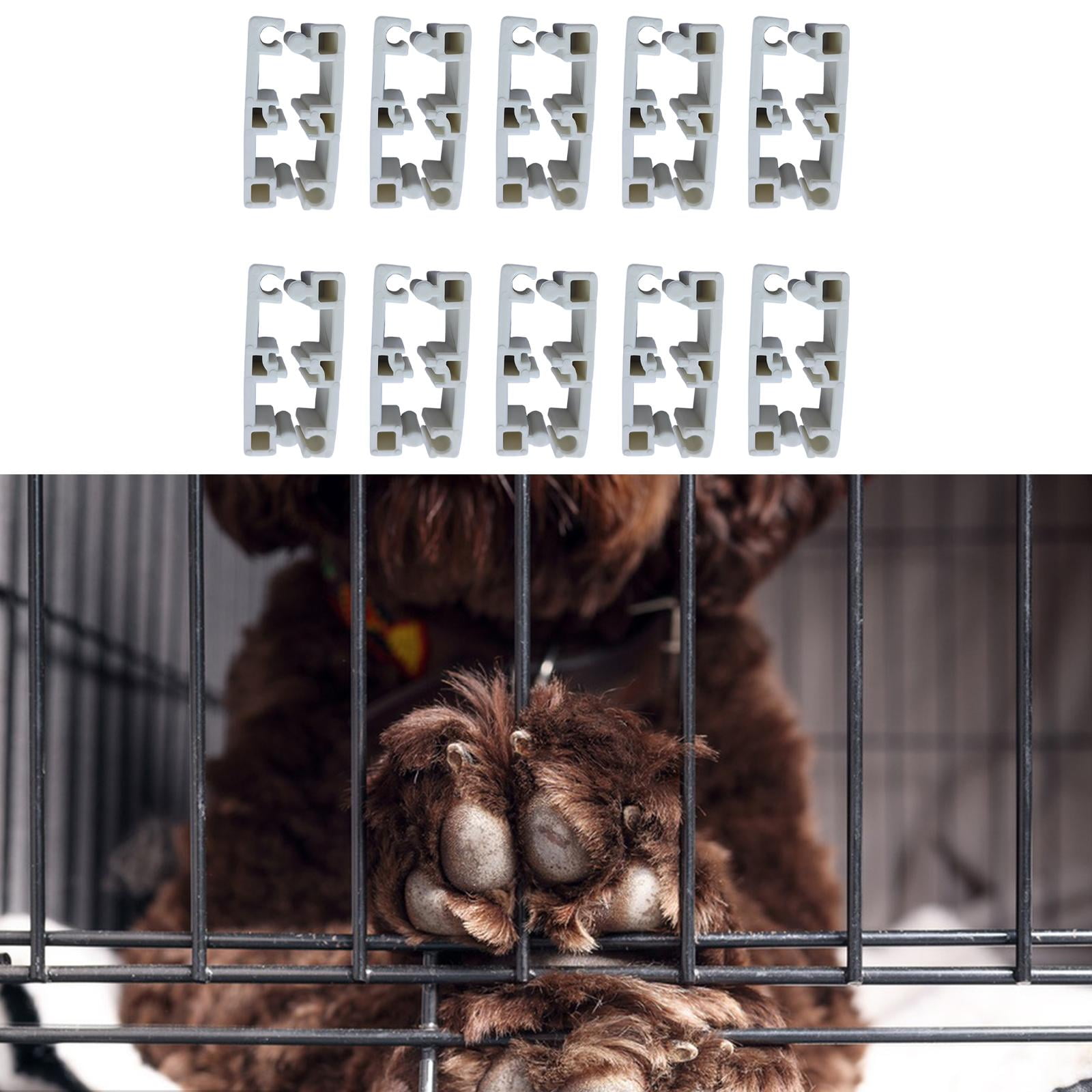 balikha 10 Pieces Pet Fence Clamps Dog Enclosure Accessories Clamp Connector Cat Villas Bird Cages Tube Fixing Buckles Playpen Lock White